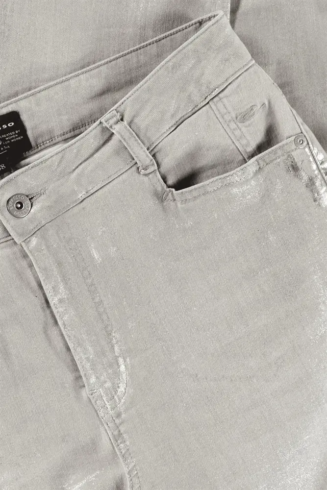 Jeans metallic coating