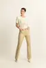 Flared broek met coating