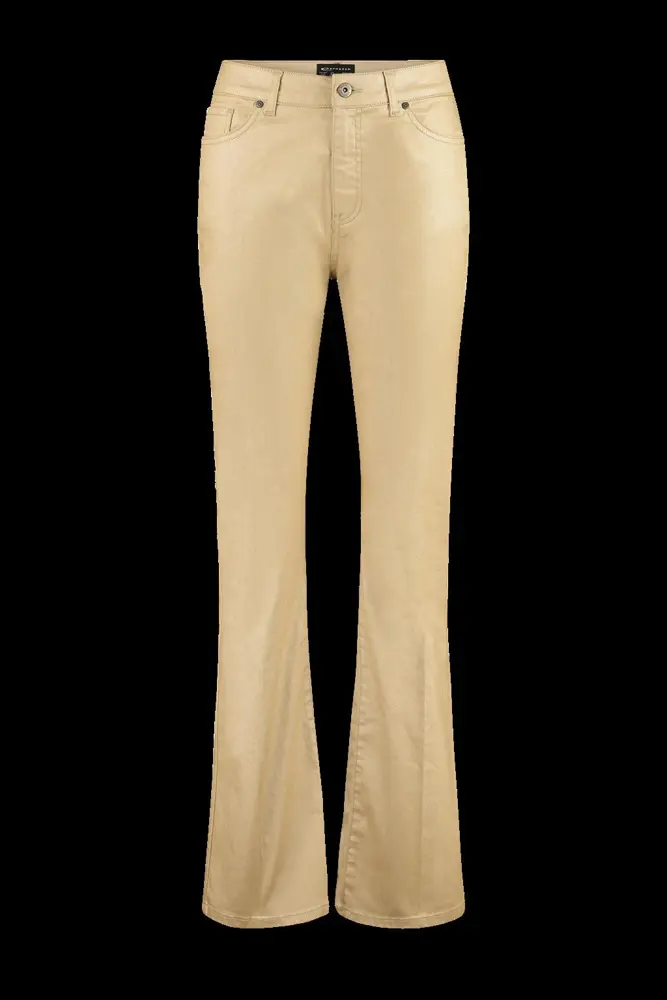 Flared broek met coating