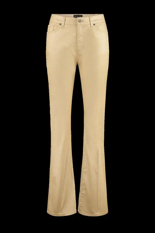 Flared broek met coating