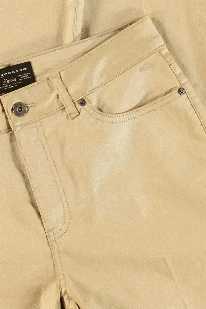 Flared broek met coating