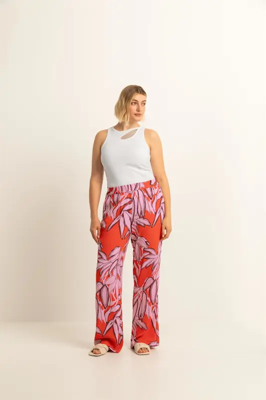 Broek met bloemprint