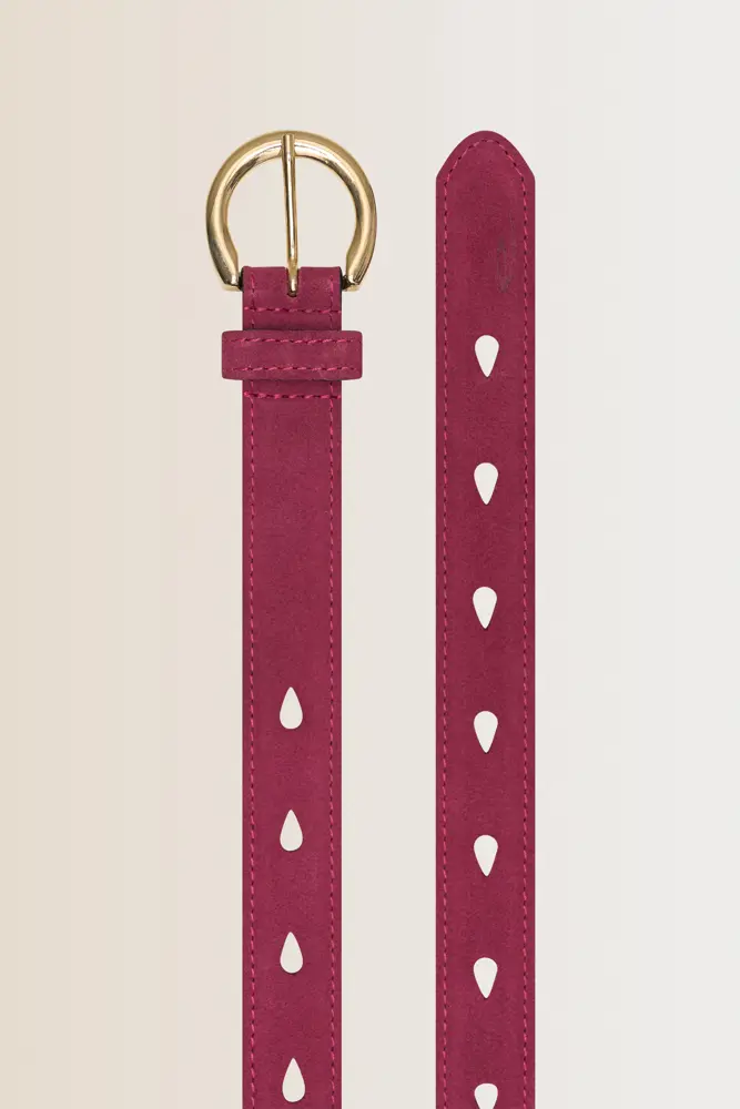 Leren riem met druppelperforaties