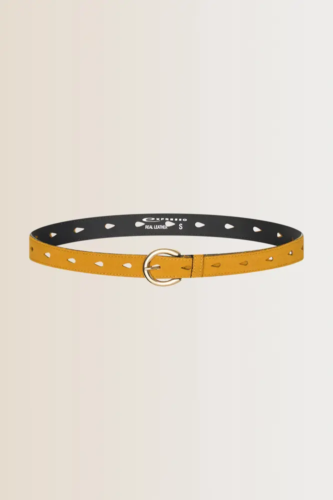Leren riem met druppelperforaties