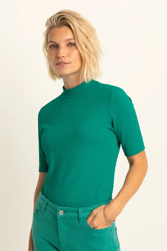 Top met mock neck