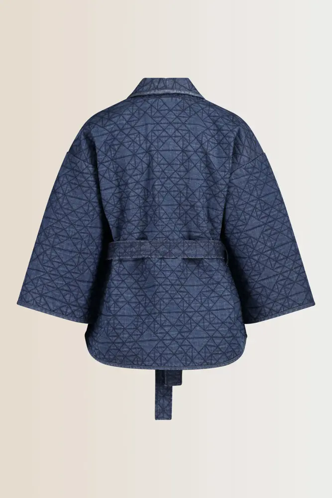 Denim gewatteerde kimono