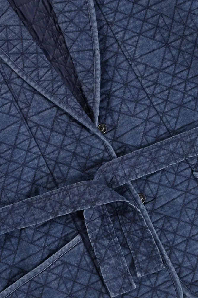 Denim gewatteerde kimono