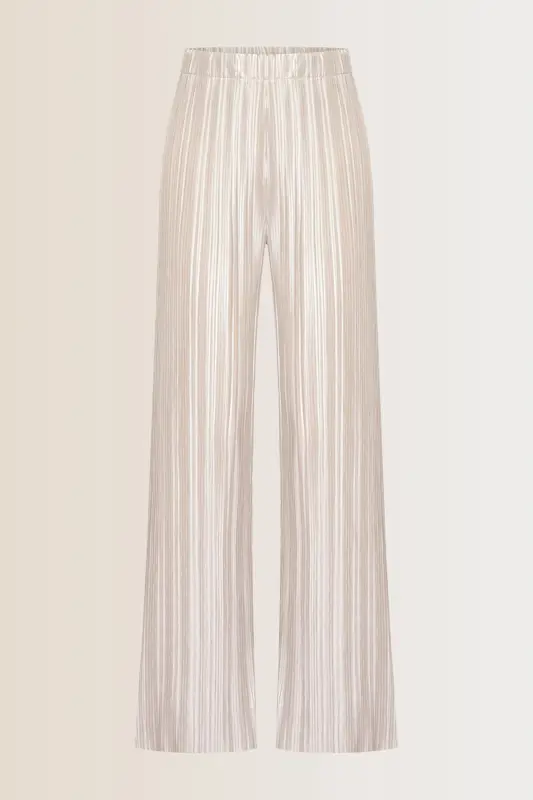 Metallic plissé broek
