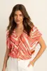 V-hals top met print