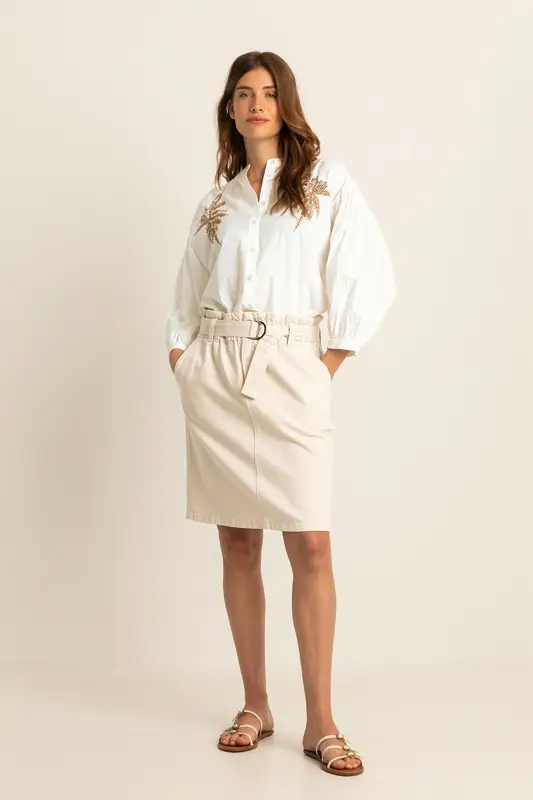 Denim rok met ceintuur