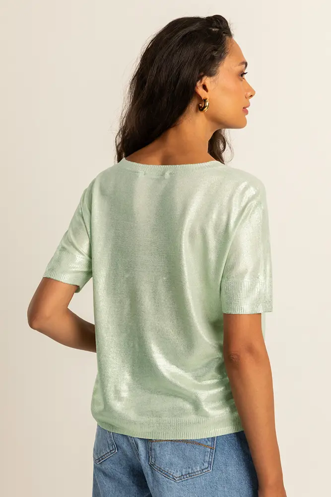 Metallic trui