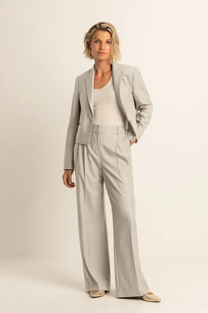 Wide leg broek met krijtstreep