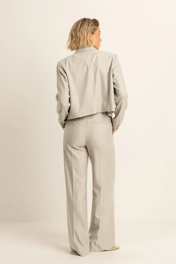Wide leg broek met krijtstreep