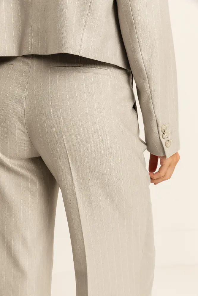 Wide leg broek met krijtstreep