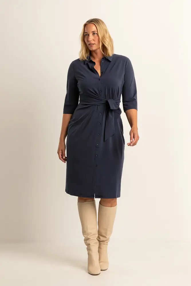 Travel jurk met knoopdetail