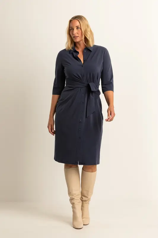 Travel jurk met knoopdetail