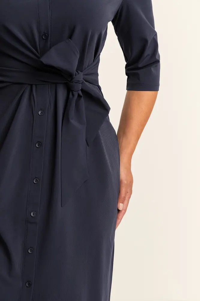 Travel jurk met knoopdetail