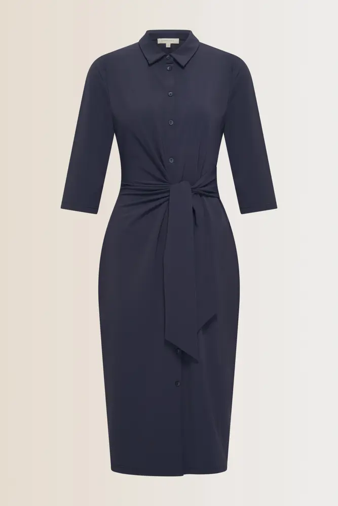 Travel jurk met knoopdetail