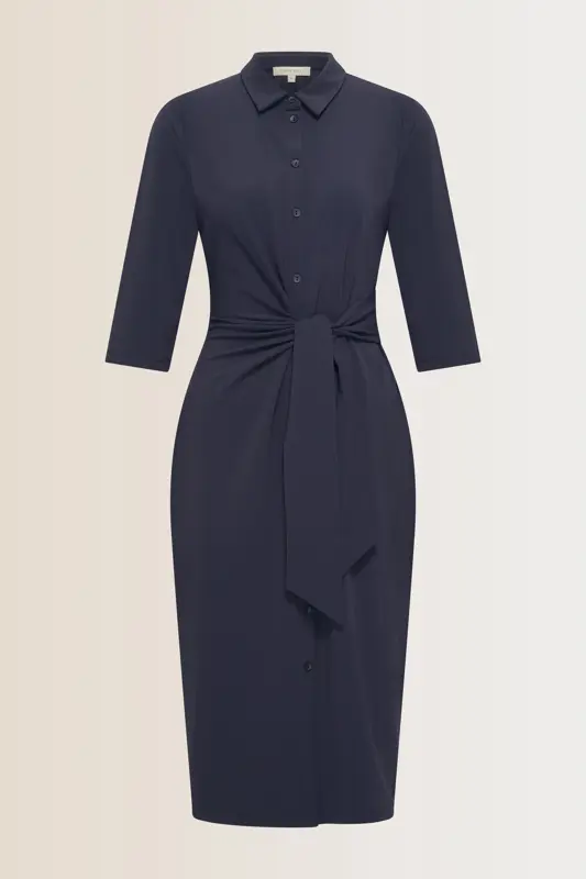 Travel jurk met knoopdetail