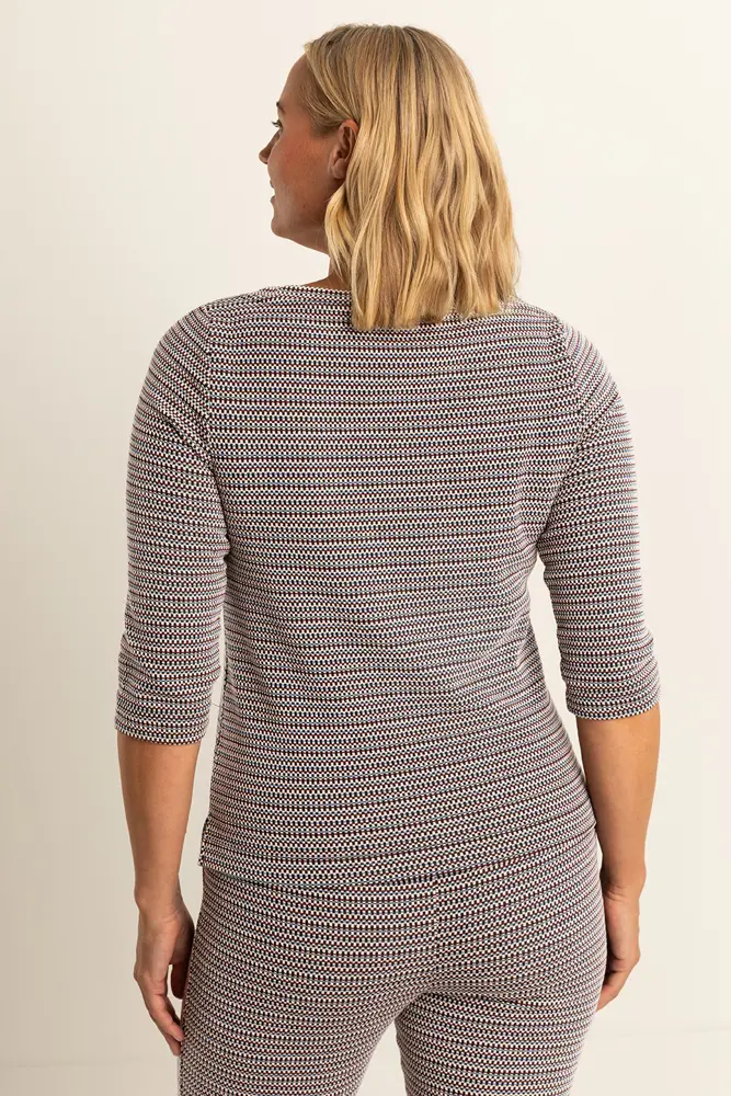 Jacquard top met boothals