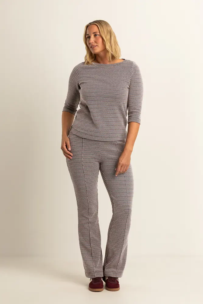 Jacquard top met boothals