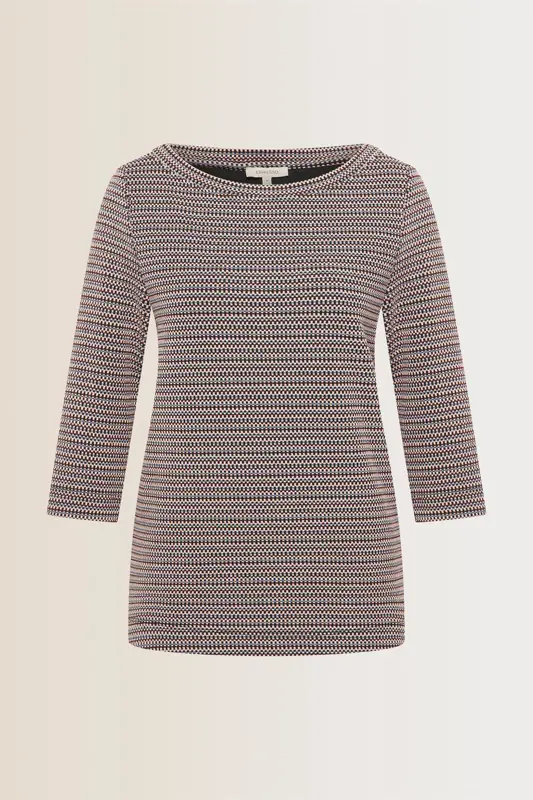 Jacquard top met boothals