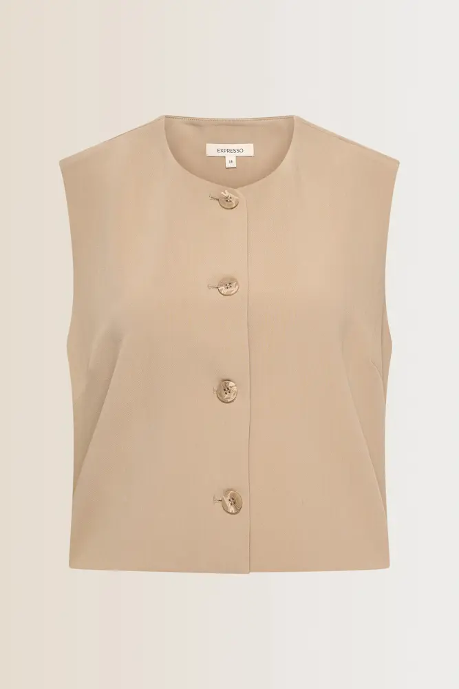 Boxy gilet met knoopsluiting