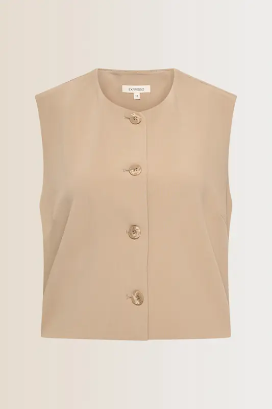 Boxy gilet met knoopsluiting