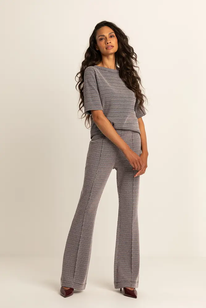 Flared jersey broek