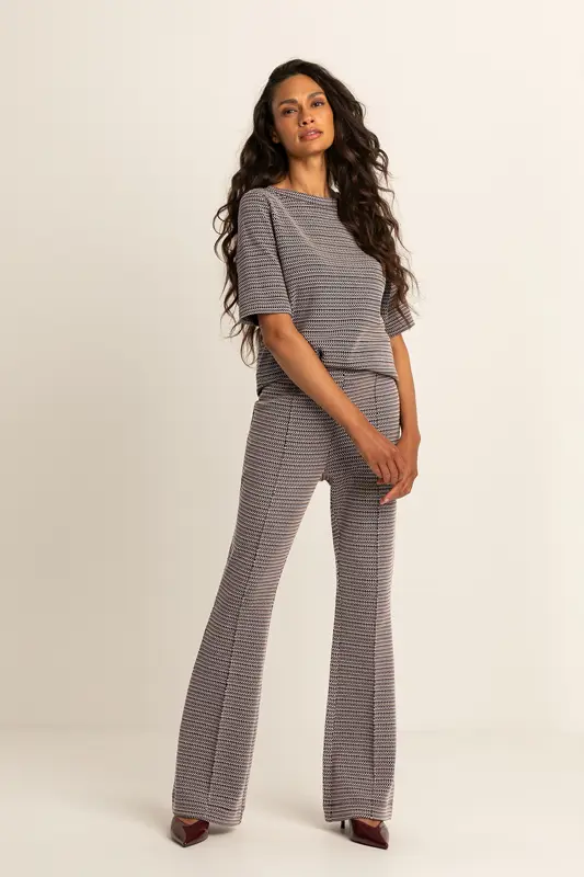 Flared jersey broek