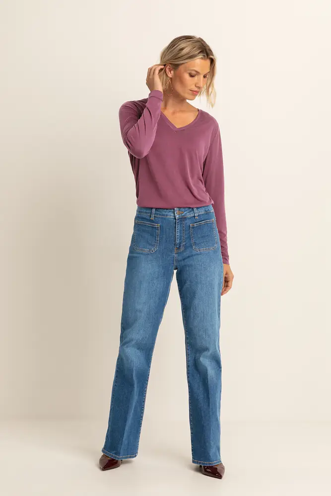 Jeans met opgestikte zakken