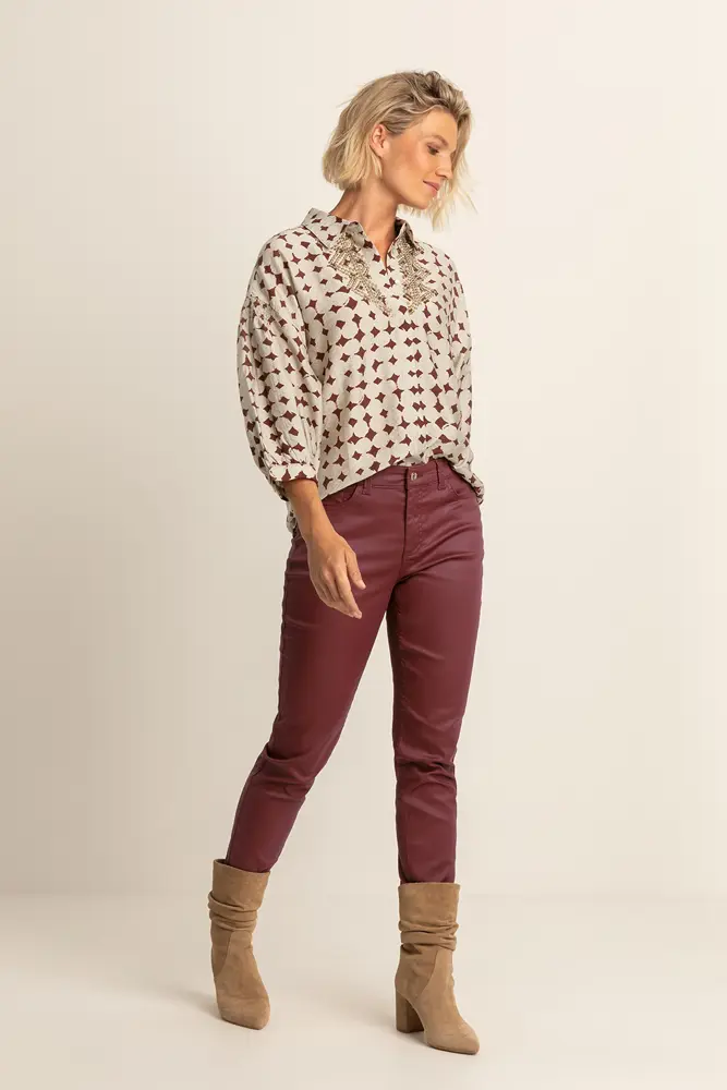 Coated skinny jeans