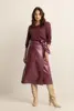 Faux-leather overslag rok