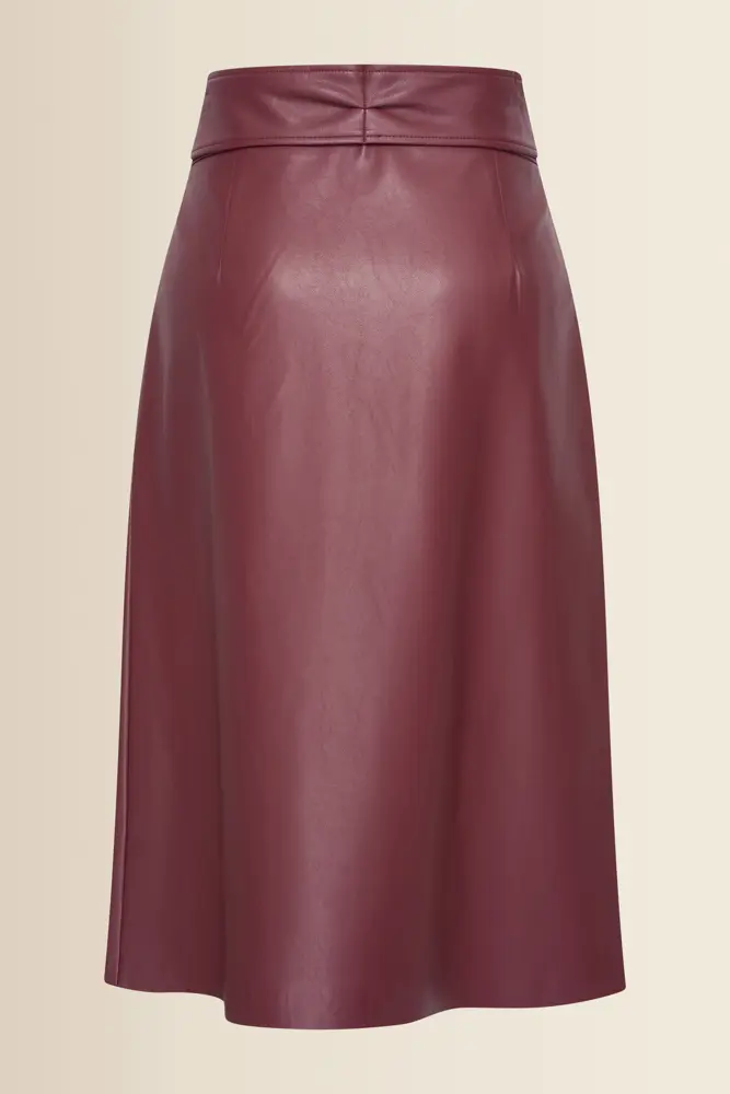 Faux-leather overslag rok
