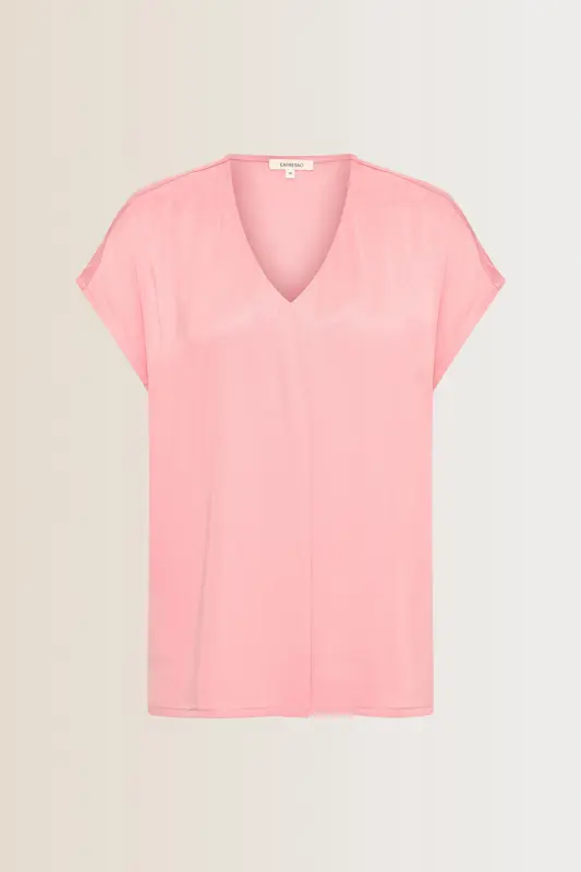 Glanzende top met V-hals