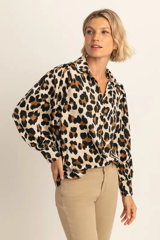 Blouse met luipaardprint