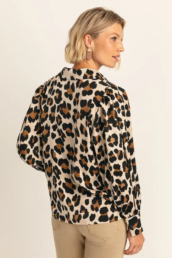 Blouse met luipaardprint