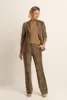Flared travelbroek met luipaardprint