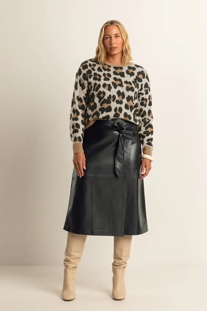 Faux-leather rok