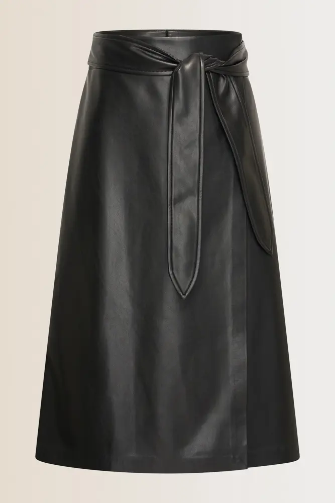 Faux-leather rok
