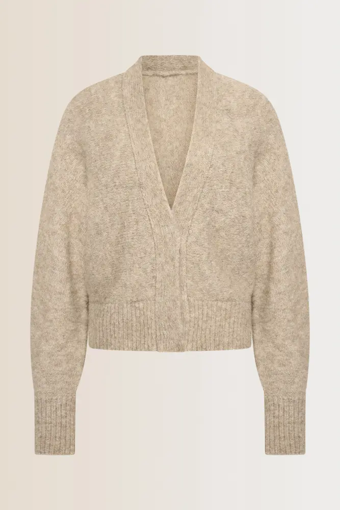 Wol-mix vest met V-hals