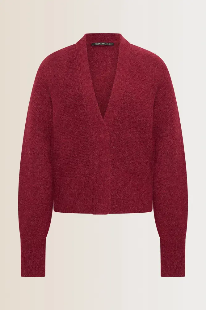 Wol-mix vest met V-hals