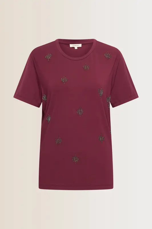 T-shirt met geborduurde details
