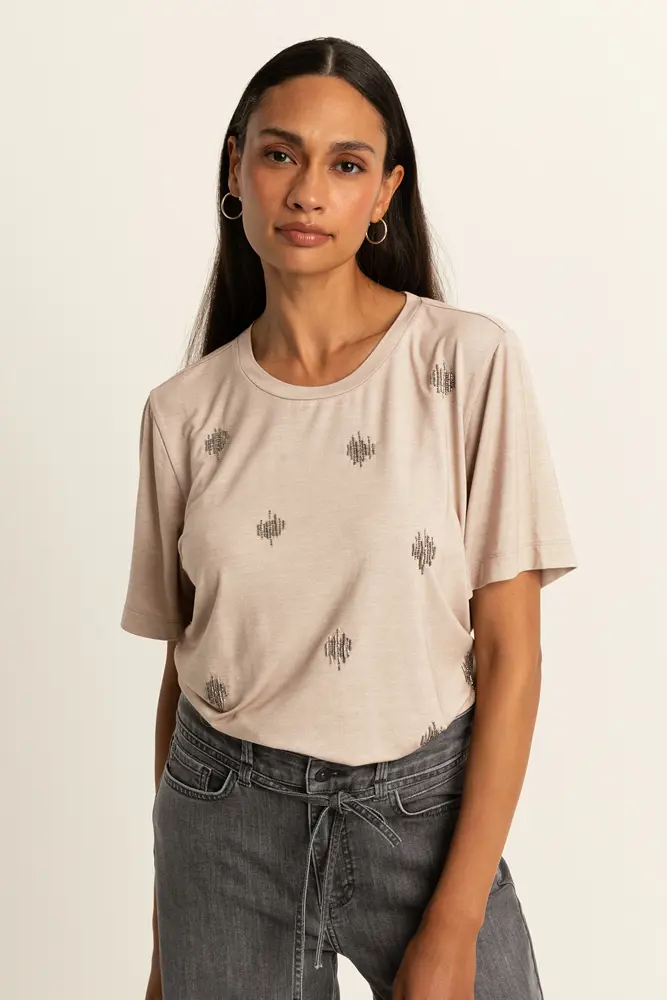 T-shirt met geborduurde details