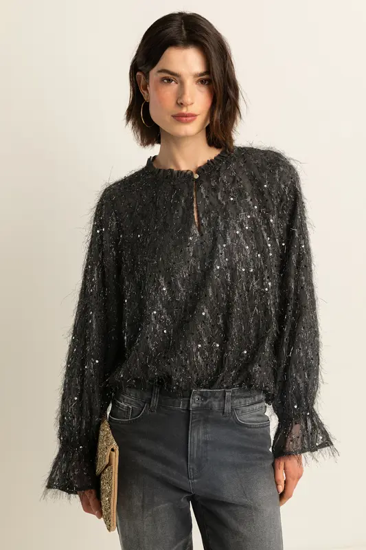 Blouse met pailletten