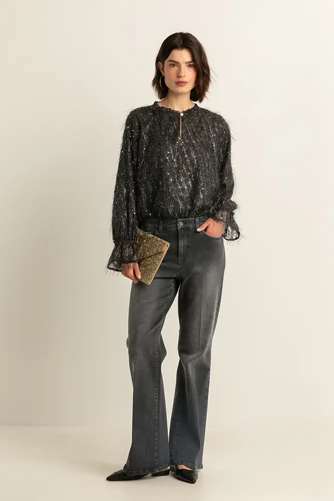 Blouse met pailletten