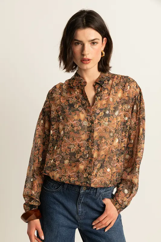 Blouse met bloemenprint