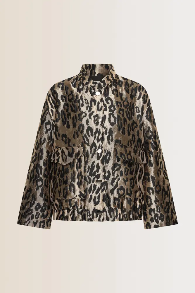 Jaquard jasje met luipaardprint