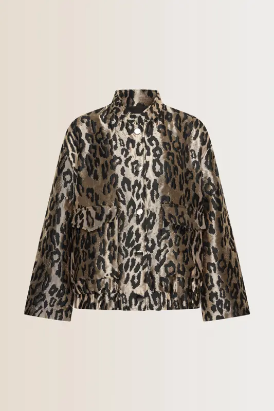 Jaquard jasje met luipaardprint