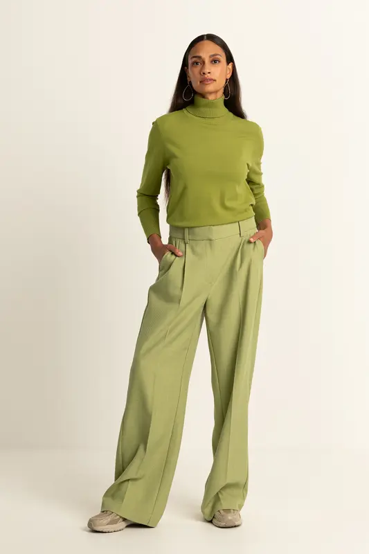 Wijde broek met plooien